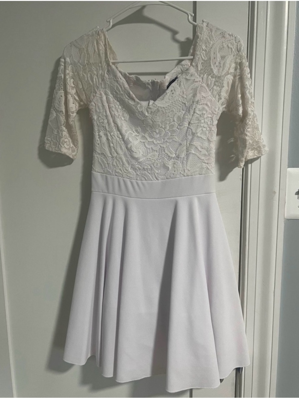 White Lace Short Dress